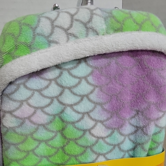 Member's Mark Kids Swim Bath Hooded Robe Towel w/ Belt Mermaid XS 4/5 NWT - Picture 2 of 7